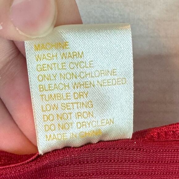 Red Sheer Glitter Stripes Sleeveless Sleep/Lingerie Dress Size Large (7) - Picture 5 of 5